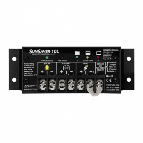 Morningstar SunSaver 10A 12V solar charge controller for motorhomes, boats, marine, oil and gas, telecom and instrumentation