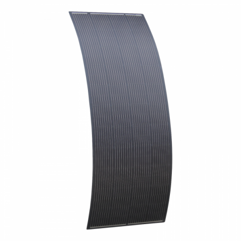 270W black semi-flexible fibreglass solar panel with round rear junction box and 3m cable, with durable ETFE coating
