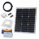 50W 12V solar charging kit with 10A controller, mounting brackets and cables