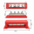 600A 12V/24V/48V red nickel plated busbar with 4 x M10 terminals and cover