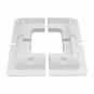 Set of 4 lightweight white plastic corner mounting brackets for campervan, caravan, motorhome, boat or any flat roofs and surfaces