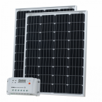 200W (100W+100W) solar charging kit with 20A controller and 2 x 5m cables