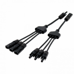 Pair of 3-to-1 MC4 cable assemblies for solar panels and photovoltaic systems