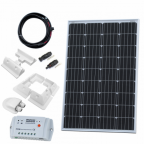 120W 12V solar charging kit with 10A controller, mounting brackets and cables