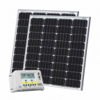 160W (80W+80W) solar charging kit with 20A charge controller with LCD display and  2 x 5m cables