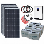 1440W 24V Complete Off-grid solar power system with 4 x 360W monocrystalline solar panels, 3kW hybrid inverter and 6 x 100Ah batteries