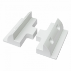 Set of 2 heavy duty white plastic side mounting brackets for campervan, caravan, motorhome, boat or any flat roofs and surfaces