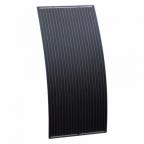 180W black semi-flexible fibreglass solar panel with round rear junction box and 3m cable, with durable ETFE coating