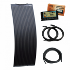 130W 12V narrow semi-flexible dual battery solar charging kit 