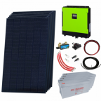 Premium 2.3kW grid-tie solar power kit with LG solar panels, 5.5kW hybrid inverter and 9.6kWh battery bank