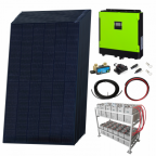 Premium 3.8kW grid-tie solar power kit with LG solar panels, 5.5kW hybrid inverter and 24kWh battery bank