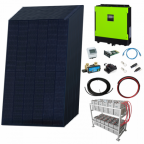 Premium 5.3kW grid-tie self-consumption solar power kit with LG solar panels, 5.5kW hybrid inverter and 24kWh battery bank