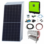 Premium 6.5kW grid-tie self-consumption solar power kit with Sharp solar panels, 5.5kW hybrid inverter and 24kWh battery bank