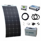 1kW complete van conversion kit with 200W semi-flexible solar panel, 100Ah 12V battery and 1000W 230V pure sine wave inverter