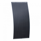 200W black semi-flexible fibreglass solar panel with round rear junction box and 3m cable, with durable ETFE coating