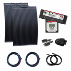 DISCOUNTED 240W 12V dual battery semi-flexible solar charging kit with 25A dual battery controller, connectors and cables