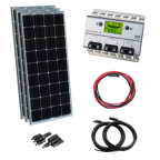 DISCOUNTED 300W 12V/24V solar charging kit with 3 x 100W monocrystalline solar panels and premium 30A solar charge controller