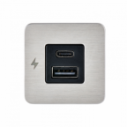 Scanstrut SC-TILE-11 USB-A and USB-C Interiors Charging Socket 12V/24V - Stainless Steel Bezel
