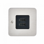 Scanstrut SC-TILE-21 Dual USB-C Interiors Charging Socket 12V/24V - Stainless Steel Bezel